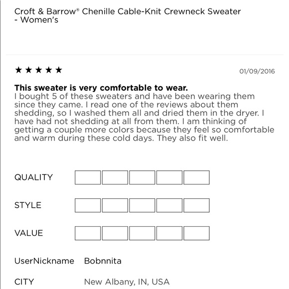 CROFT & BARROW Soft Sweater Small Blue Women’s - Picture 13 of 16